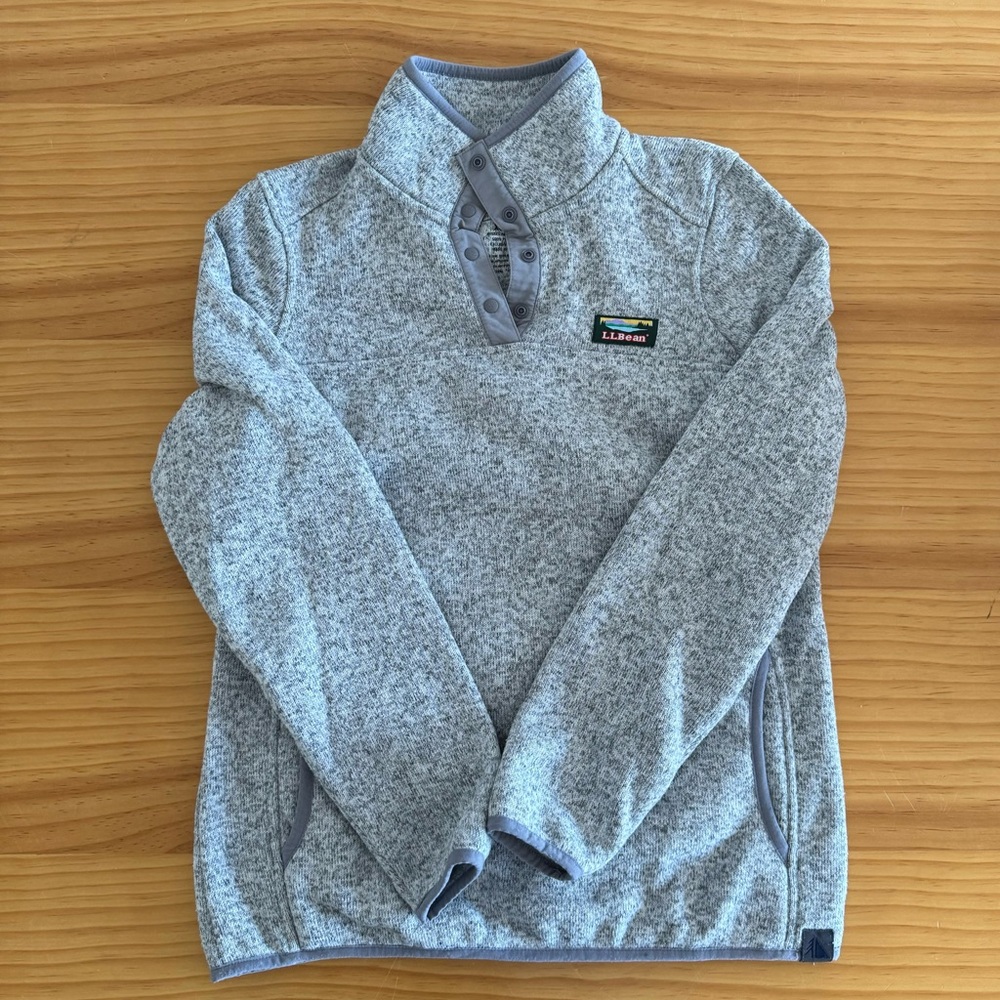 Women's L.L.Bean Sweater Fleece Pullover XS Pewter Gray